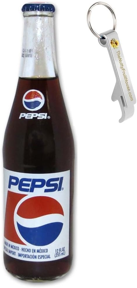 Mexican Pepsi Soda Pop 350-ml Bottle 24 Count (With Exclusive Stainless Steel Bottle Opener)