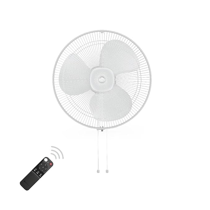 Atomberg Renesa 400mm BLDC Wall Fan with Remote Control, Snow White - Energy Efficient 35W Motor, 2 Year Warranty