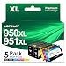 Produktbild LOFBLAT 950XL 951XL Druckerpatronen Kompatible für HP 950/951 Multipack Officejet Pro 8600 8610 8100 8620 8615 8100 8625 8630 8640 8660 276dw 251dw Drucker (2 Schwarz Cyan Magenta Gelb, 5er-Pack)