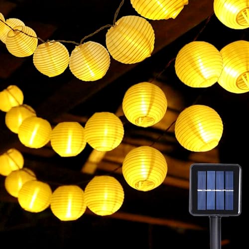 WoskjXas Solar String Lanterns, 13.6M/44.6FT 30LEDs Timable Solar Lanterns Fairy Lights