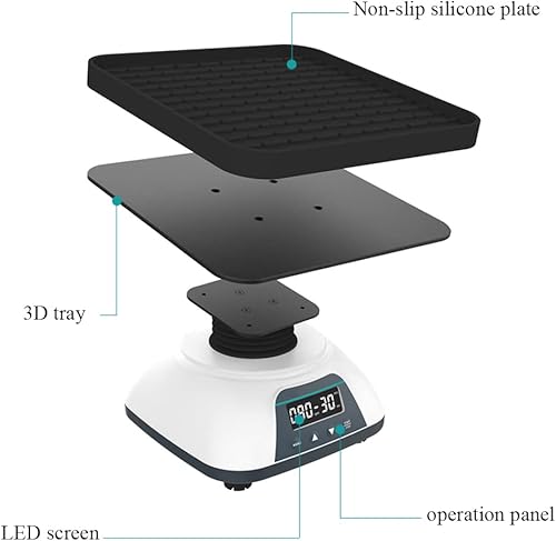 Miniatura 6 de Oscilador de batidora de laboratorio, agitador orbital digital, velocidad ajustable, función de temporización, ángulo de inclinación de 10, placa de