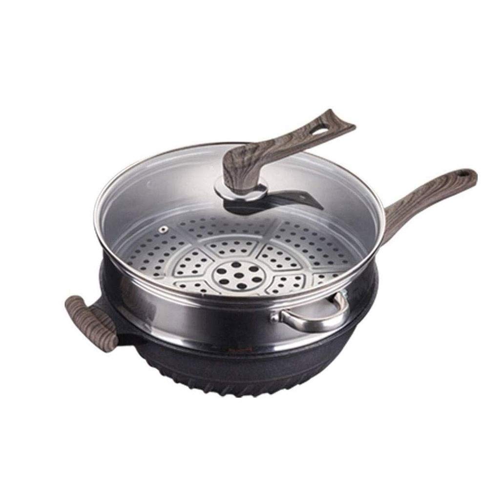 Wok antiadhésifs avec steamer pour une cuisson polyvalente et sans matière grasse