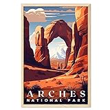 Arches National Park, National Parks Wall Poster, Arches National Park Wall Art, Abstract Nature Landscape Forest Wall Art Pictures for Bedroom Office Living Room (UNFRAMED)