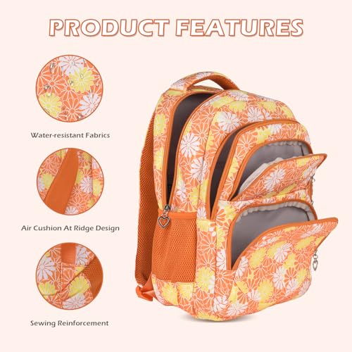 Daisy Backpack for Girls, School Backpack with Lunch Bag & Pencil Case by ZHIERNA - Used condition - Image 4