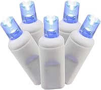 Vista 6 de Vickerman Juego de 100 luces LED de gran angular púrpura claro en cable blanco