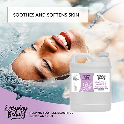Lavender Water & Glycerin Facial Toner Bulk - 32 Oz All Natural Enhanced Hydrating Spray Mist For Face And Hair - 100% All Natural Lavender Water Hydrosol With Vegetable Glycerin #TOP3