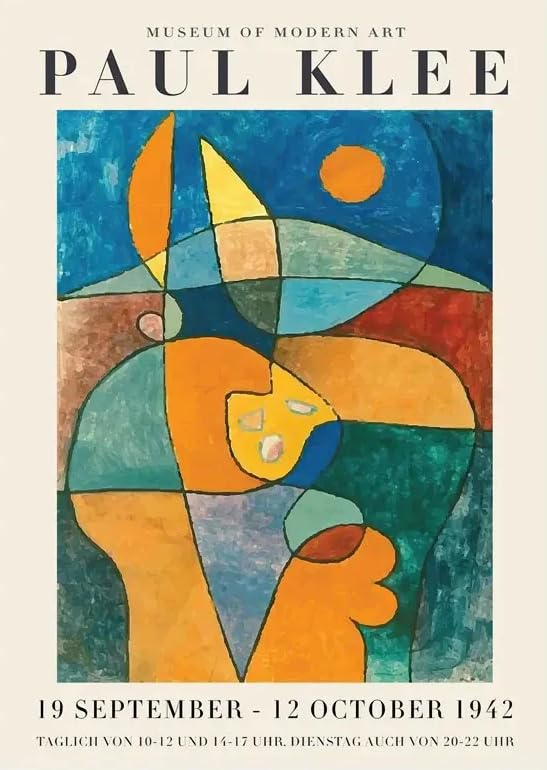 Affiche Paul Klee Figure et soleil poster abstrait vintage 60x80cm