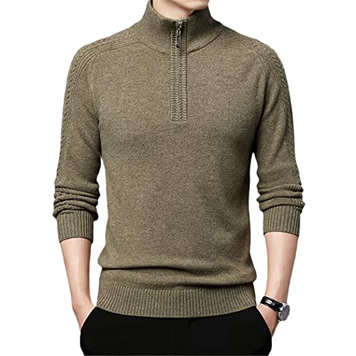 Pull demi-fermeture éclair homme vert L pour ne plus souffrir du froid