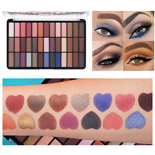 NYX Professional Makeup Ultimate Shadow Palette - 39 Nude & Smokey Eyeshadows, Liquid Foundation & Concealer Brush, Black Eyeliner, Matte Liquid Lipstick Set, Eyebrow Gel, Makeup Sponges & Bag - Image 4