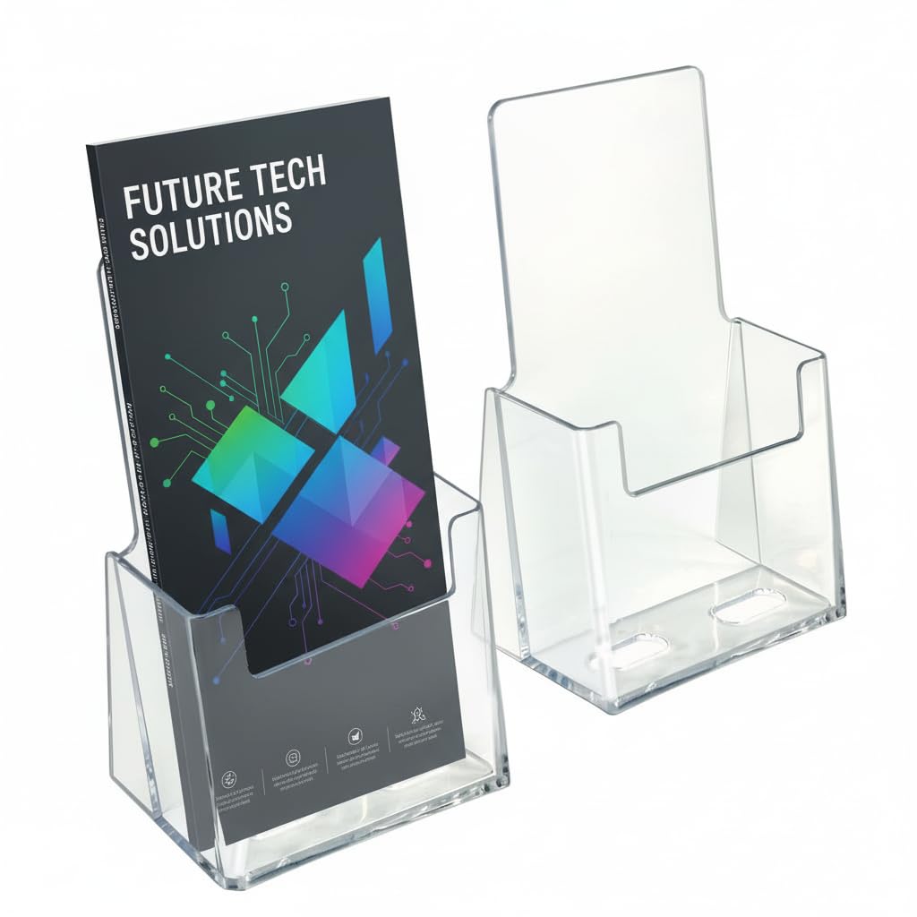 Azar Displays 252012-2PK - Organizador de plástico para folletos triples de acrílico, paquete de 2, transparente