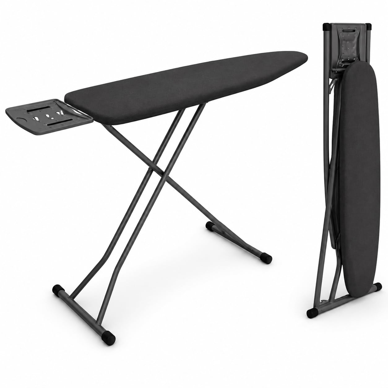 ANIKEES - Foldable Ironing Board, 120cm x 40cm, Adjustable Height, Sturdy Frame, Non-Slip (Matte Black)