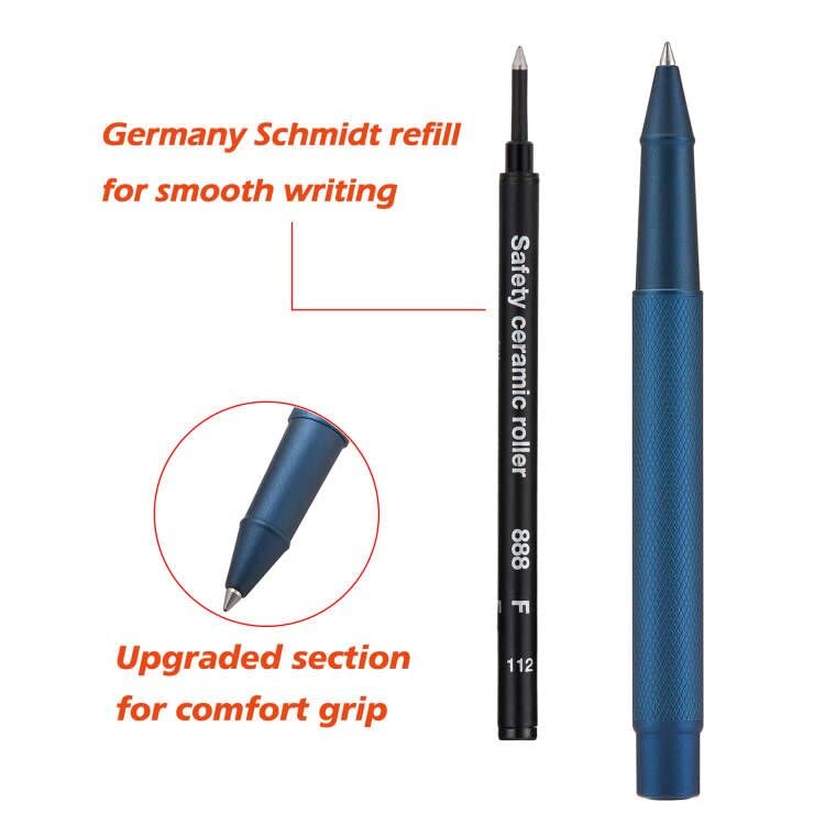 Image of Hongdian Dark Blue Forest Rollerball Pen with Schmidt Black Ink Refill, Classic Design with Metal Case for Business Signature