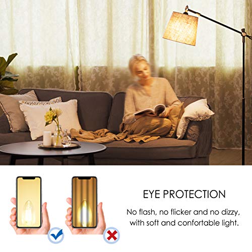 LVWIT B11 LED Edison Filament Bulb Non-Dimmable 5.5W(60 Watt Equivalent), E12 Candelabra Base 2700K Warm White Candle Light Bulb, UL-Listed (6 Pack)