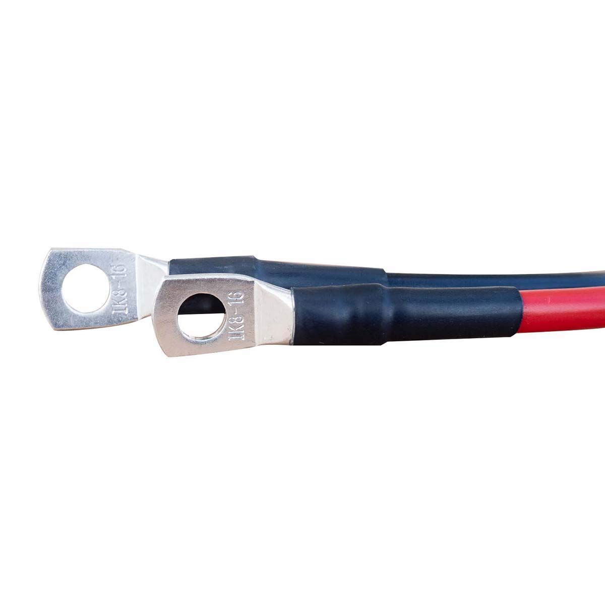 ECTIVE Batteriekabel – M6/M8, 2 m, rot/schwarz, Kupfer, 16 mm² - Massekabel, Batterieladekabel, Stromkabel mit Ringösen für 12V Motorrad Batterie, Versorgungsbatterie, Traktionsbatterie
