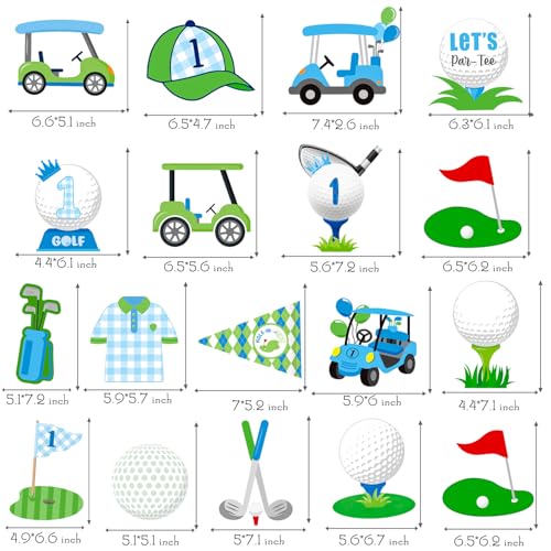 Image of Golf Party Hanging Swirls Hole in One Party Decorations 20PCS Golf Themed 1st Birthday Party Ceiling Swirls Par-Tee Time Golf Hanging Decorations for Sports Golf First Baby Shower Supplies