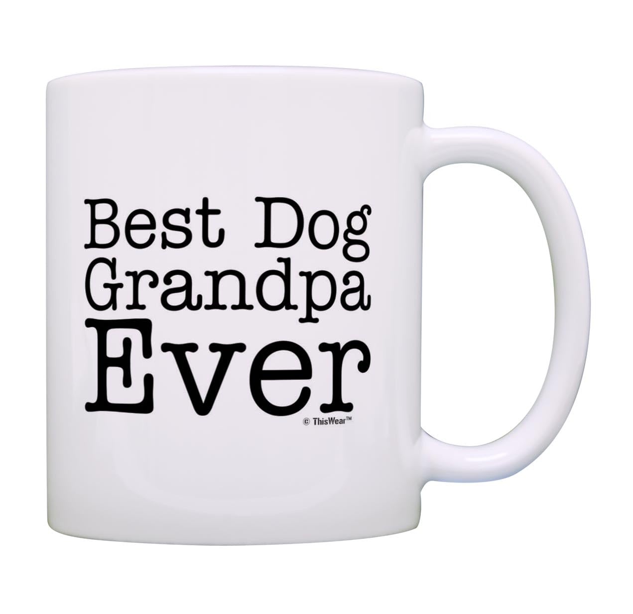 ThisWear Dog Lover Gift Best Dog Grandpa Ever Pet Owner Rescue Grandparent Gift 11oz Ceramic Coffee Mug with Handle