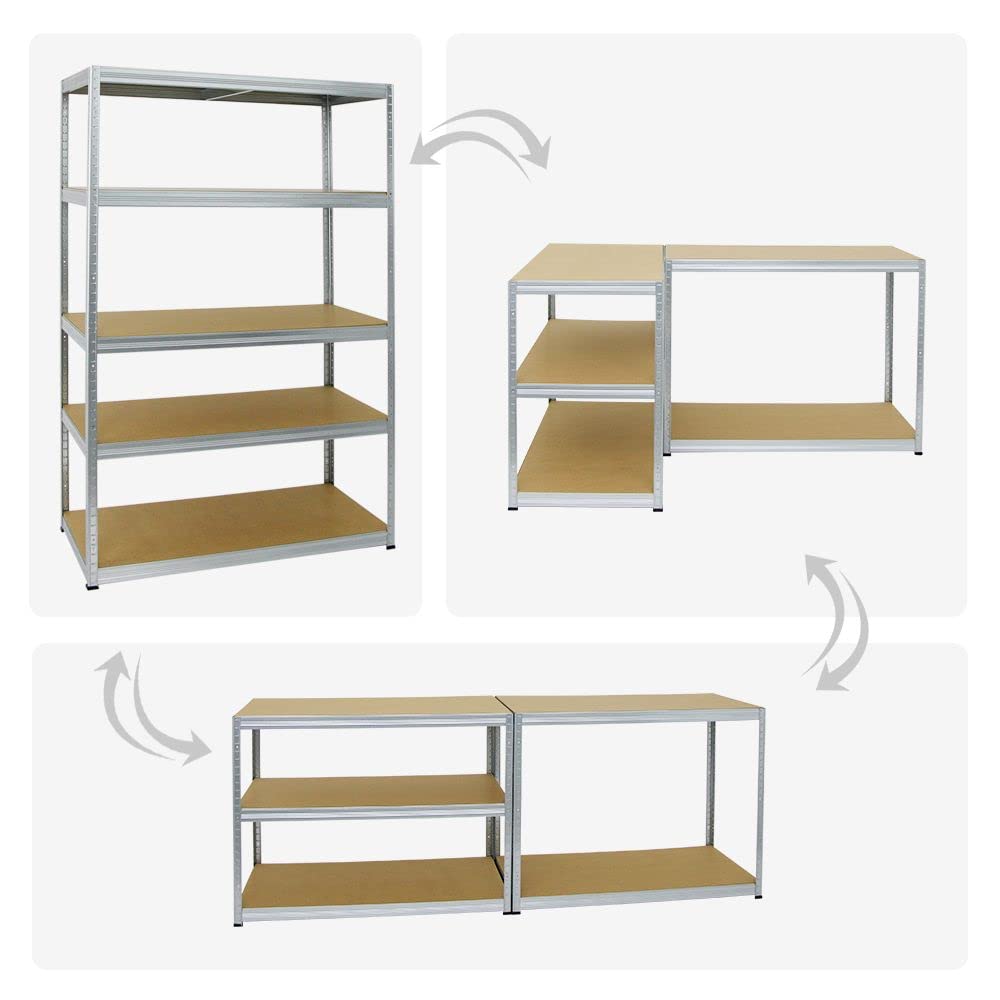 PROREGAL Mega Deal 3er-Set Schwerlastregale Big Elephant 180x120x60cm mit 5 Ebenen Fachlast 250kg Verzinkt