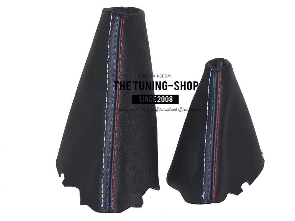 The Tuning-Shop Ltd Automatic Shift & E Brake Boot Black Leather Mpower Stitching