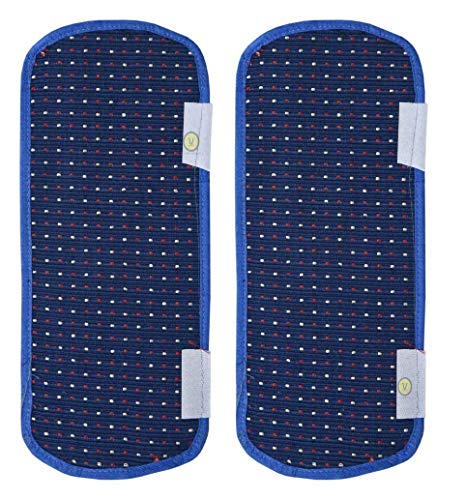 Image of Yellow Weaves� Exclusive Polka Dot Decorative 1 Fridge Top Cover and 2 Handle Covers + 3 Fridge mats - Blue Colour