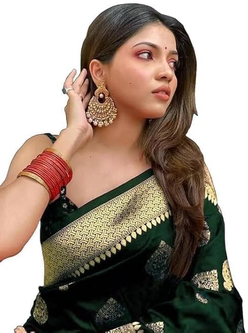 Surat Saree Collection Women's Pure Kanjivaram Silk Saree Soft Design With Blouse Piece For Wedding (Pari122-51)