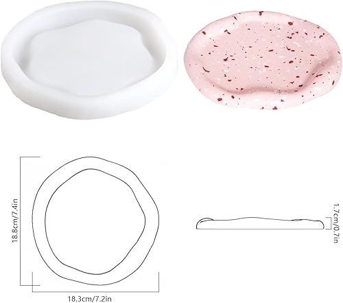 Miniatura 3 de Bandeja geométrica de terrazo moldes de silicona Jesmonite Kits de cemento chips que hacen moldes para el hogar joyería baratija decoración