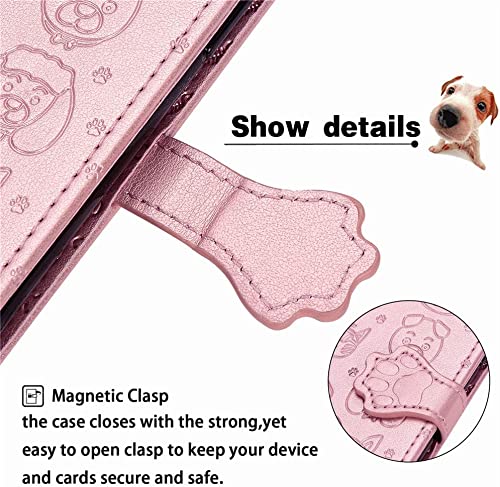YIETI Capa carteira para Samsung Galaxy A7 2018, couro sintético premium em relevo para gatos e cães