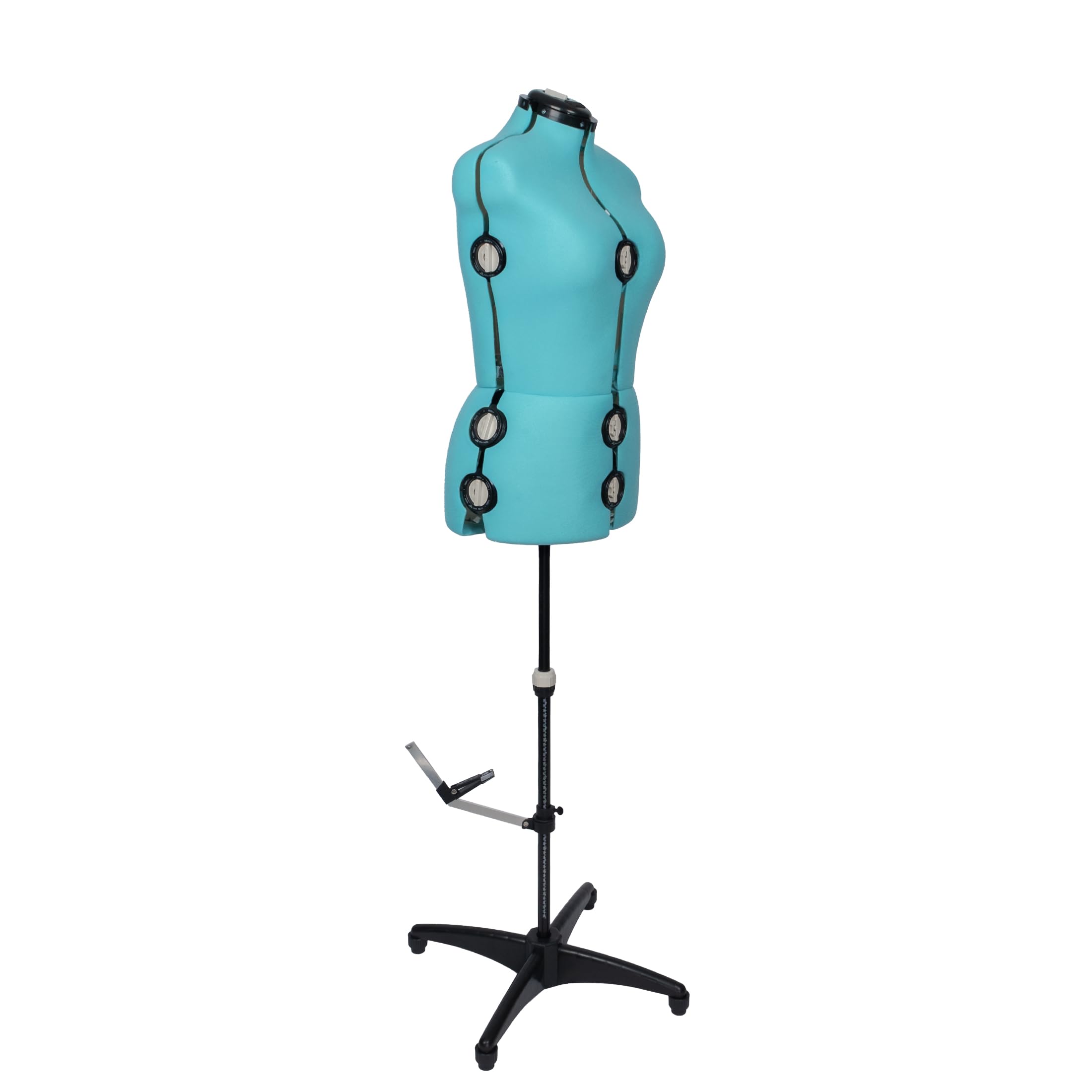 BHD BEAUTY Turquoise 13 Dials Female Fabric Adjustable Mannequin Dress Form for Sewing, Mannequin Body Torso with Tri-Pod Stand, Up to 70" Shoulder Height (L): Large Turquoise