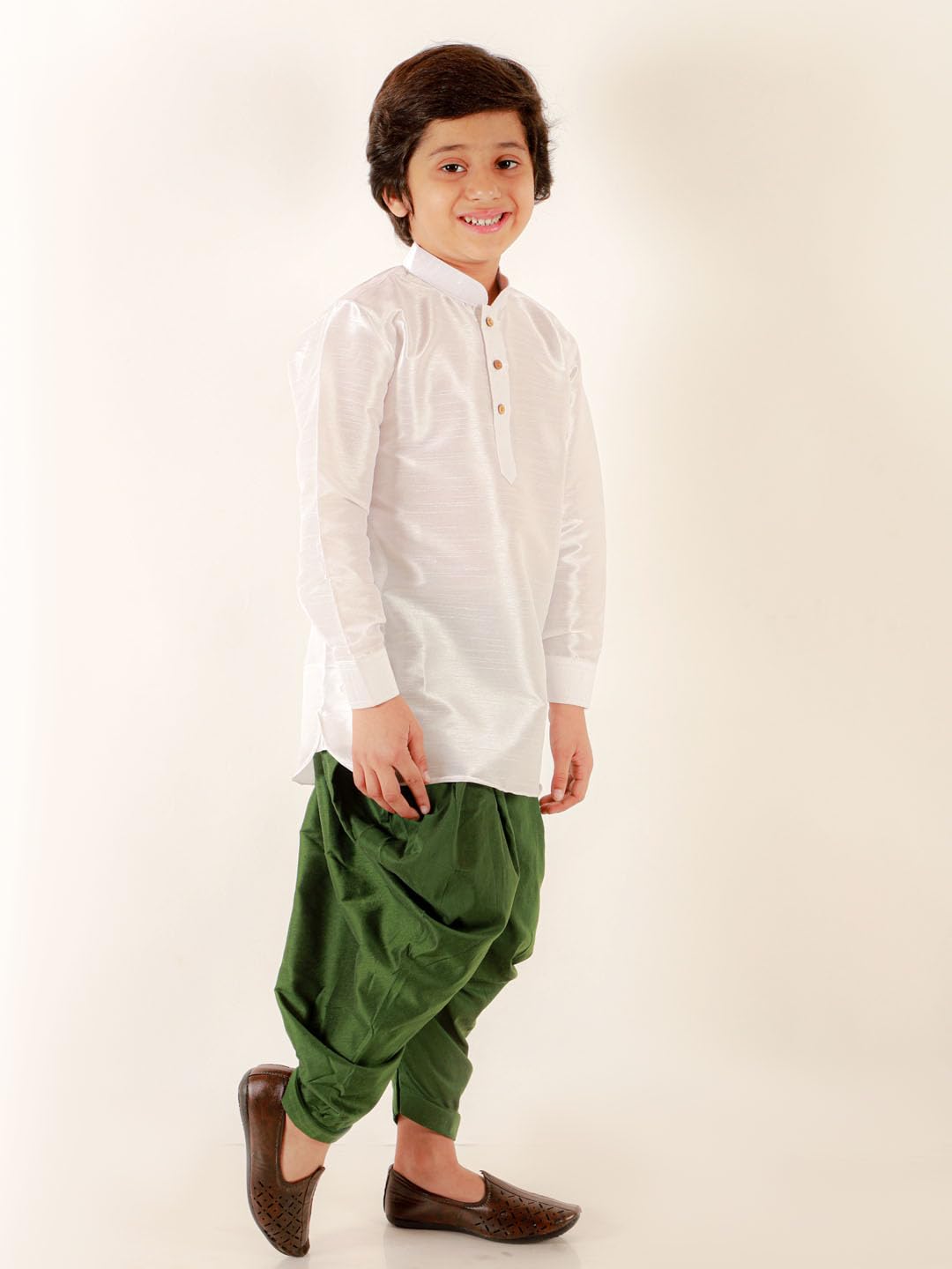 Jbn Creation Boys' Cotton Silk Blend Kurta And Dhoti Set (B1648)