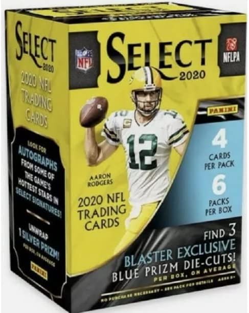 Panini 2020 Select Football 6-Pack Trading Card Blaster Box (Blue Prizms)