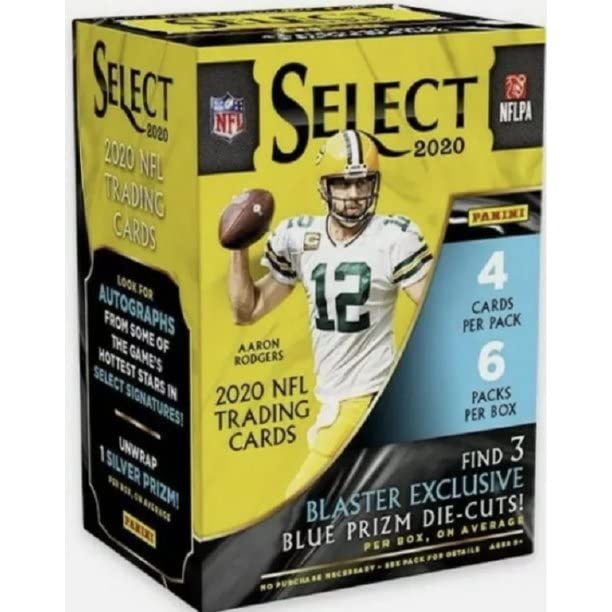 Panini 2020 Select Football 6-Pack Trading Card Blaster Box (Blue Prizms)