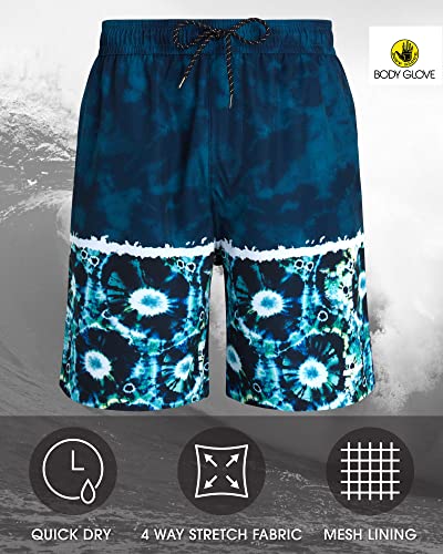 Body Glove Men’s Swim Trunks – Stretch Fit Bathing Suit For Men – 7” Quick Dry Swimwear Board Shorts Swim Suit (S-Xxl), Size Large, Blue Green Tie-Dye #TOP1