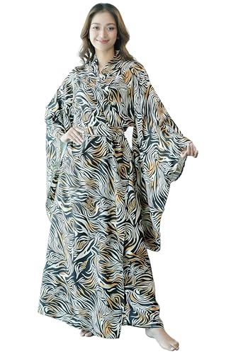 Image of Na'Rak Women's Kimono Robe, Full-Wrap Yukata Style Long Soft Loungewear Luxury Dressing Gown