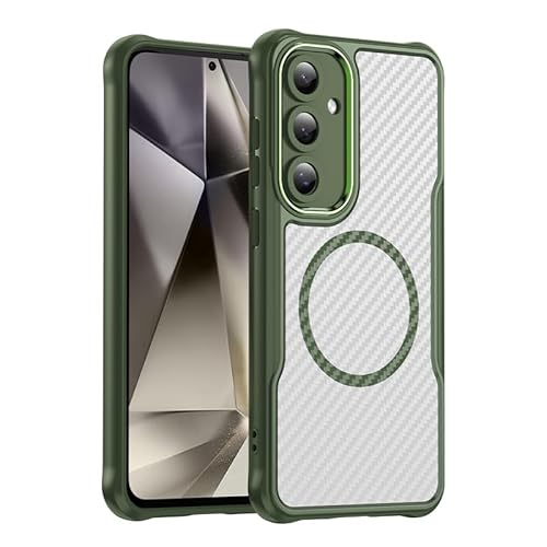 Taneny Magnetic Case for Samsung Galaxy S24 FE Compatible with MagSafe, Translucent Matte Anti-Fingerprint Back Slim Shockproof Protection Phone Case for Samsung Galaxy S24 FE 5G (Green)