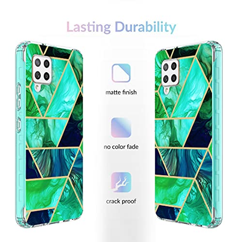 Jeylly Case For Samsung Galaxy A42 5G, Marble Case Military Grade Heavy Duty Anti Scratch Drop Proof Rugged Case For Girls Women, Slim Stylish Cute Case For Galaxy A42 5G Case 6.6 Inch, Jade Green #TOP6