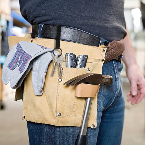 Ailvor Schlüsselhalter Gürtel, 2 Stück Gürtel Schlüsselanhänger mit 4 Stück Metall Schlüsselringen, Edelstahl Taktischer Schlüssel Clip für Polizei, Feuerwehr, Herren Hosen Jeans