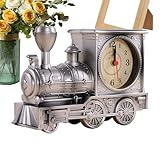Reloj de mesa de tren, decoración de alerta de escritorio, reloj de escritorio | Material ABS duradero, el reloj de escritorio exhibe una estantería de dormitorio de sala de estar refinada y lisa