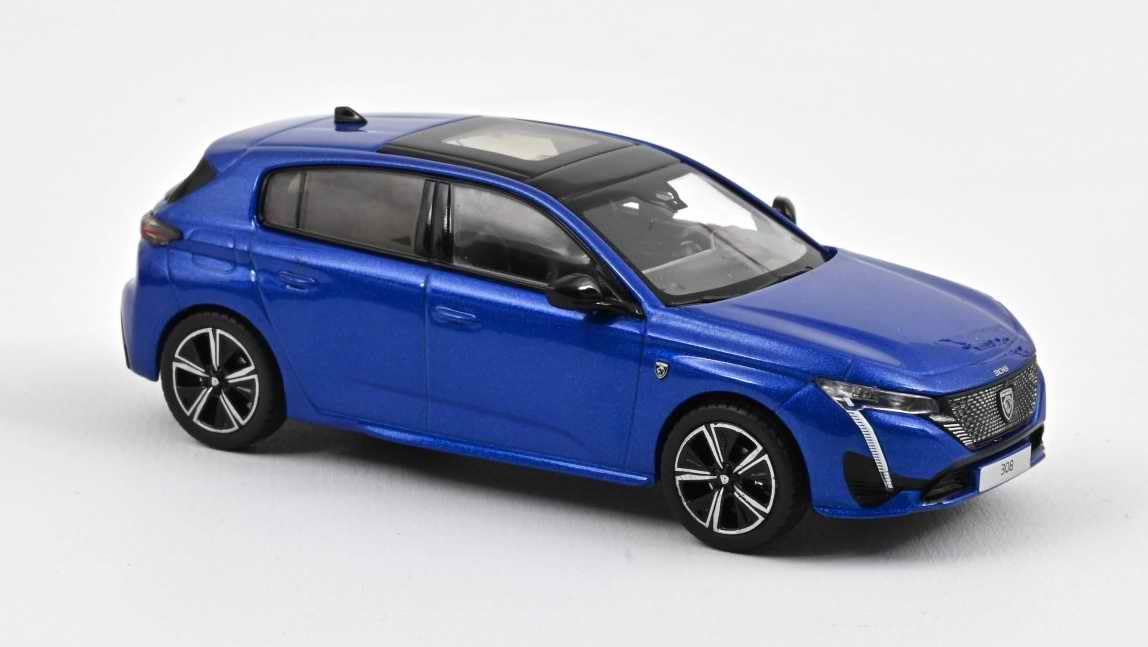 NOREV Peugeot 308 GT 2021 Bleu Vertigo Voiture de Collection 1/43 Métal