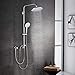 Produktbild ARCORA Duschsystem ohne Armatur Regendusche Set Duschset Chrom Duschsäule 3-Funktionen mit Überkopfbrause Handbrause Brausegarnitur aus 304 Edelstahl Duschgarnitur für Bad