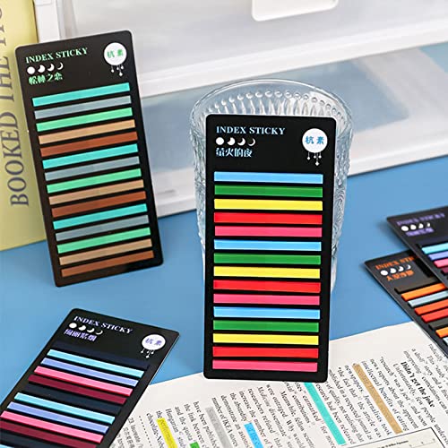Buqoo Page Markers Tabs, Colorful Sticky Index Tabs Highlighter Strips Mini Transculent Pet Page Flags Notes Stickers 3600 Sheets For Books, Office And School Supplies #TOP6