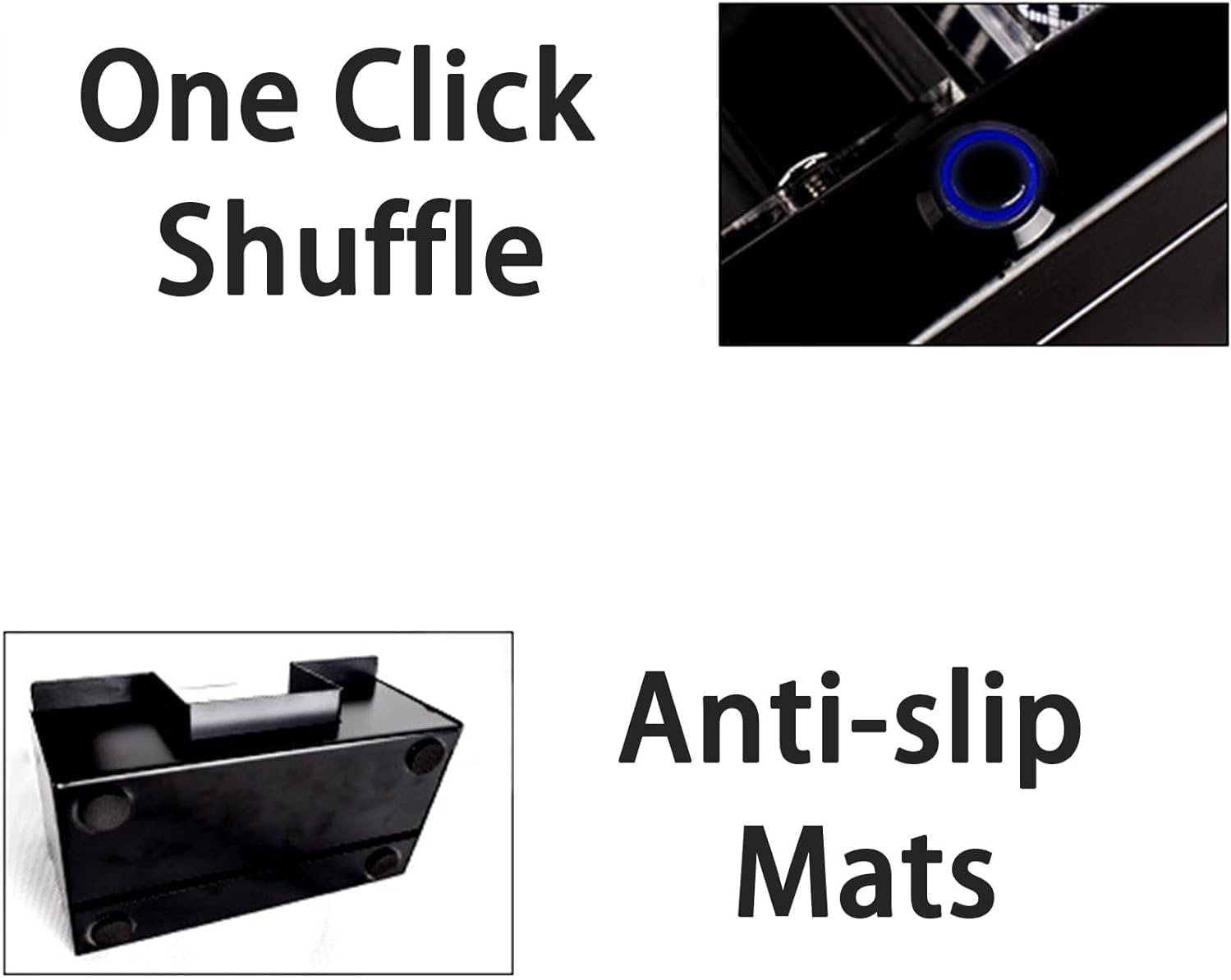 Card Shuffler 2 Deck Automatic Casino Pro for Poker, Uno, Phase 10, Texas Hold'em, Blackjack: Black Finish - Power Supply Powered 220v