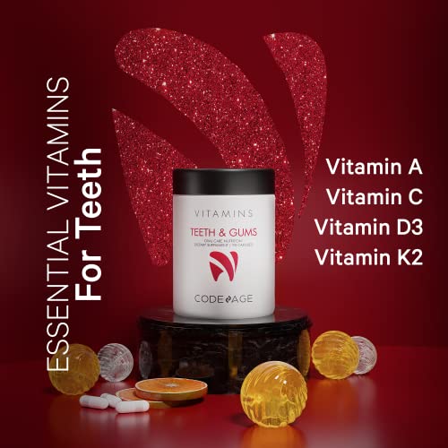 Codeage Teeth & Gums Vitamins + Oral Probiotics Supplement for Mouth