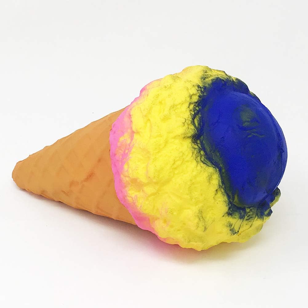 Magik Scented Jumbo Squishies Unicorn Bear Ice Cream Cone Galaxy Toys Cute Slow Rising Squishy Kids Children Adult for Holiday and Stress Relieve (Ice Cream Pink/Yellow/Blue, 7.48 x 4.13 Inch)