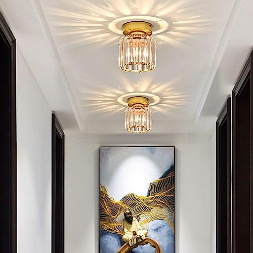 Image of ATORSE Led Ceiling Lights Fixture Semi Flush Mount Chandelier Lighting Housewarming Aureate Round