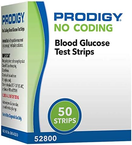 Prodigy No Coding Blood Glucose Test Strips, 100ct