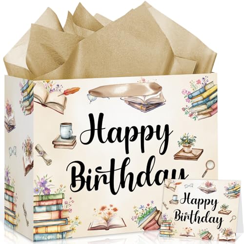TagreSpike Large Birthday Gift Bag with Tissue Paper and Card
