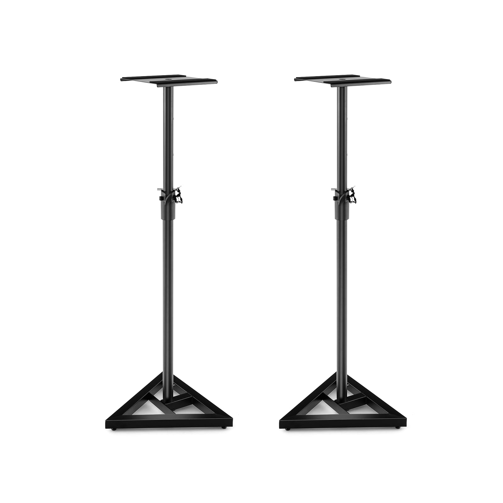 SOARS 2 Piezas Soportes de Altavoz, Regulable en Altura de 97 a 157 cm, Soportes para Monitor de Estudio con Base Triangular, Soporte Acústico de hasta 50 kg, Soporte de Suelo de Metal