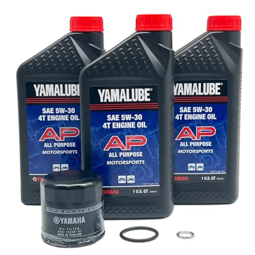 Image of Yamaha Viking 700 / Viking VI 700 (2014-2024) all Models Cold Weather Oil Filter Change Kit Yamaha Part# 5GH-13440-90-00 Supercedes Part# 5GH-13440-80-00 and 4 Quarts All Purpose LUB-5W30-AP-12