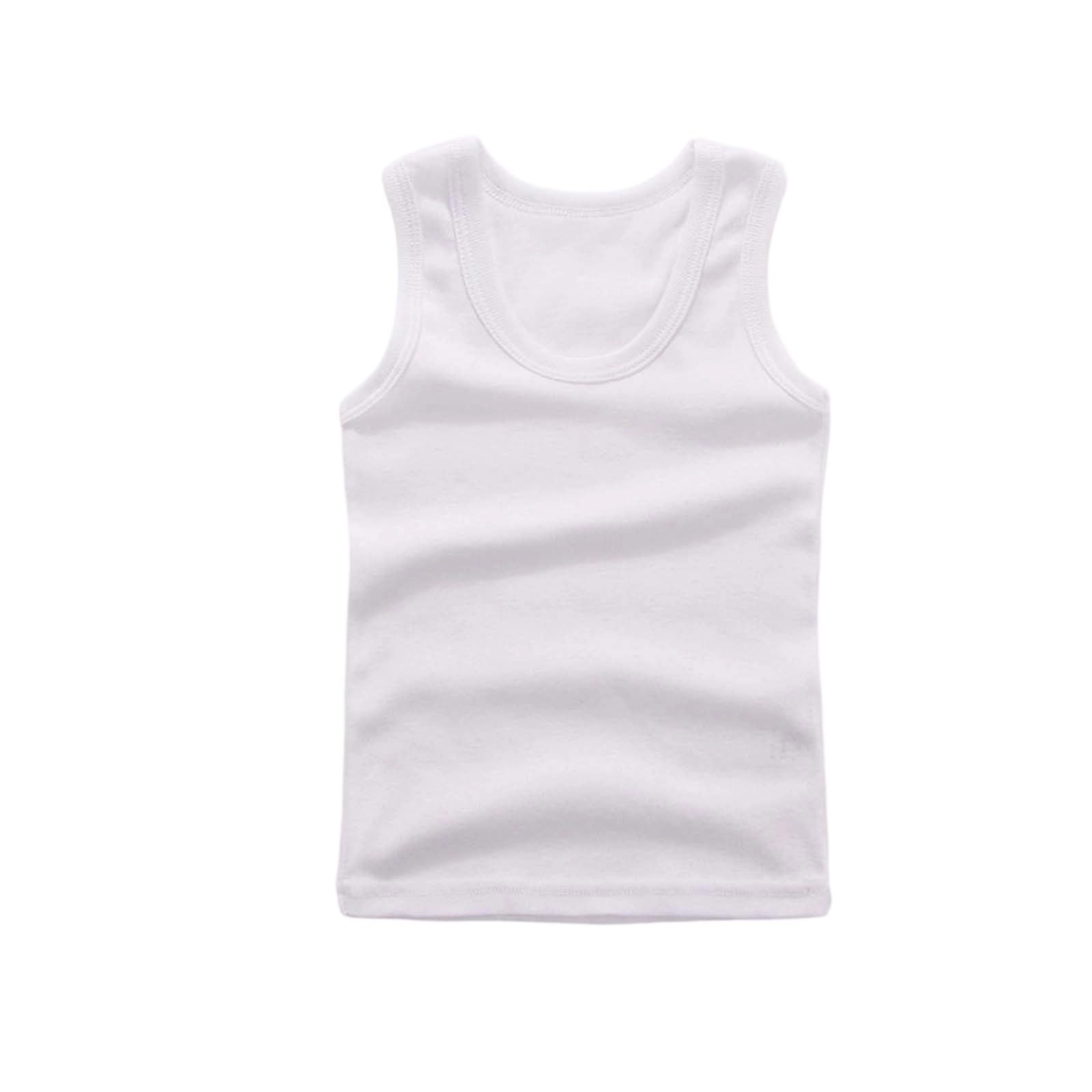 Generisch Débardeur Garçon, sans manches, col rond, t-shirt basique, bretelles respirantes, élastique, doux, débardeur léger, décontracté pour le sport