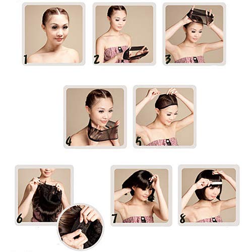 guohanfsh Perucas longas onduladas com franja cabelo sintético cacheado para mulheres Cosplay Toupee
