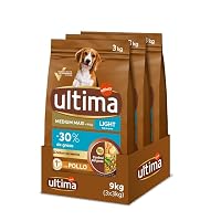 Ultima Cibo per Cani Medium-Maxi Adulto Light con Pollo - Confezione da 3 x 3 kg